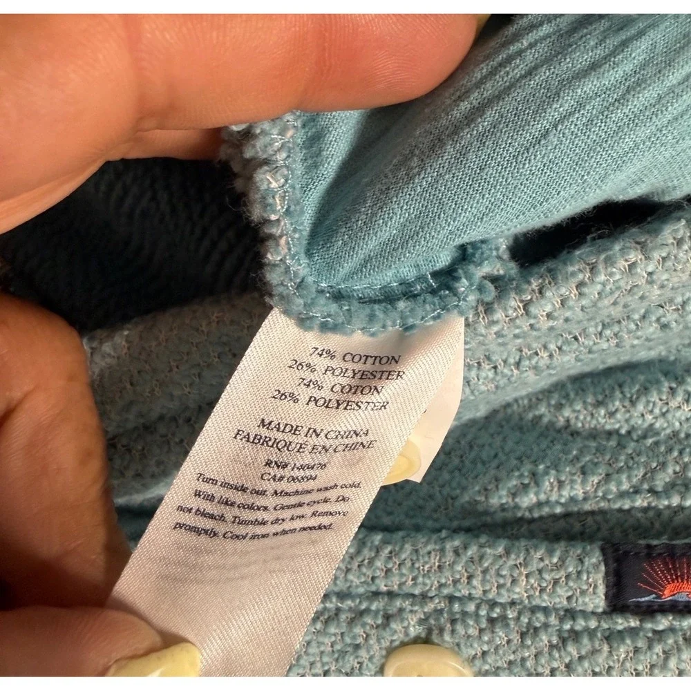 Faherty Brand XL‎ Knit Lounge Shorts Aqua Blue Textured Drawstring Cotton Mix